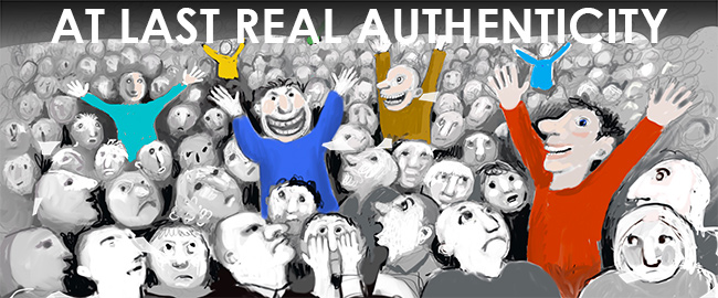 Knutters standing up in a Theatre by Wendy Hoile